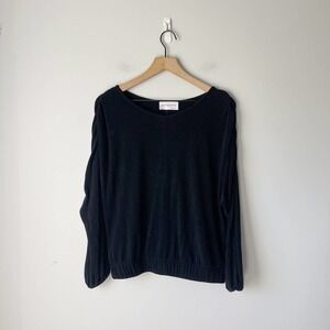 Self Contrast Women's Black Sam Pullover Sweat Shirt Size Small